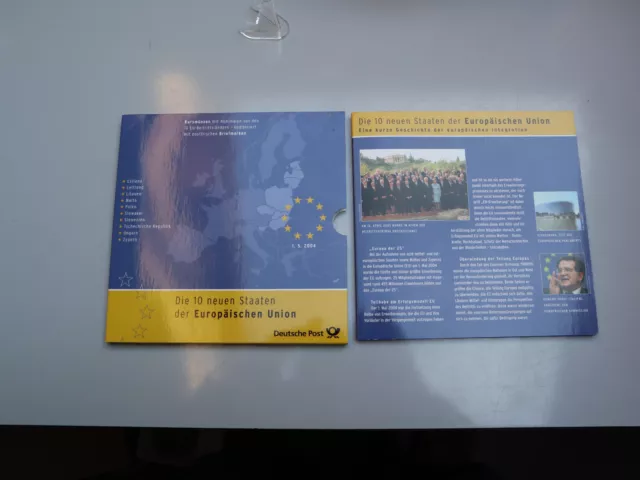 Kursmünzen Album 10 neue Staaten der EU 01.05.2004/ EU Erweiterung + Marken,  K1