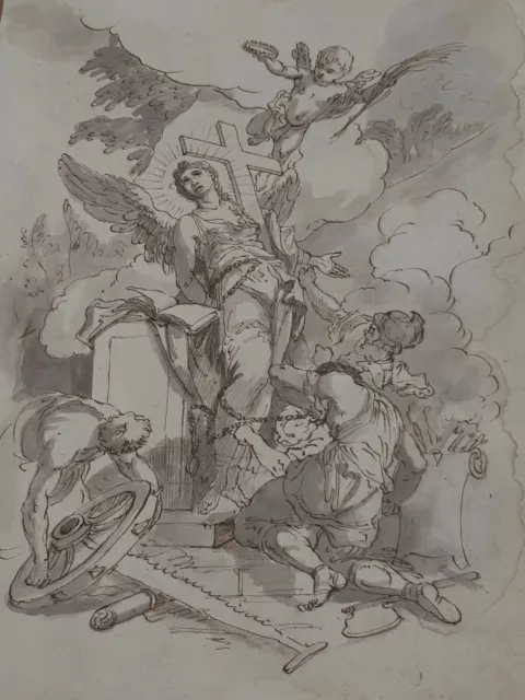 old master drawing  XVIII, disegno Antico, dessin ancien Santa Caterina.