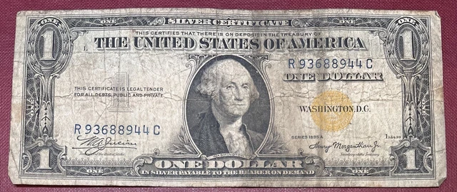 1935 A NORTH AFRICA One Dollar Bill $1 Note Silver Certificate Circ. #62697