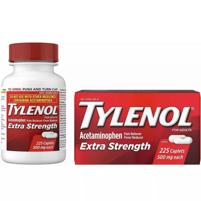TYLENOL EXTRA STRENGTH Acetaminophen for Adult 500mg - 225 Count ...