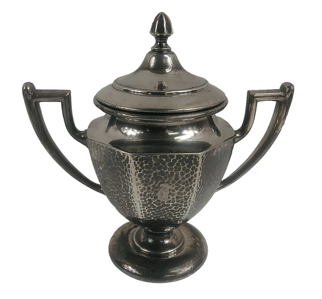 Vintage P.S. Co. 2970 Hammered Silver Plated Art Deco Urn