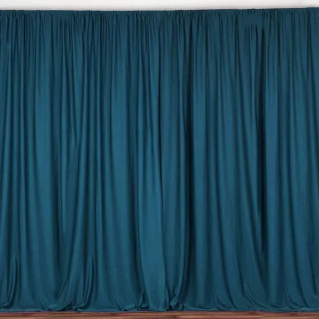 2 pcs 10 feet x 10 feet Polyester Backdrop Drape Curtains Panels - DARK TEAL