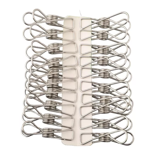 20 Pcs Stainless Steel Clothes Pegs Hanging Clip Pins Laundry Windproof Clamp UK