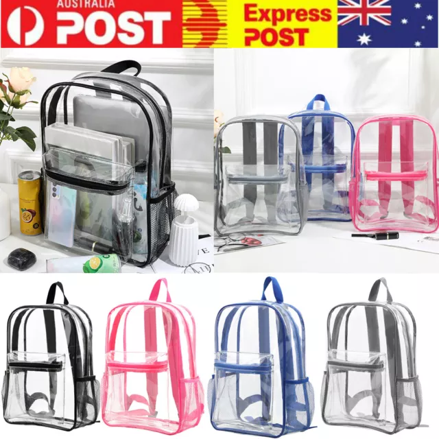 Transparent Bag Clear PVC Travel Backpack Shoulder Bag School Bag strap Book bag