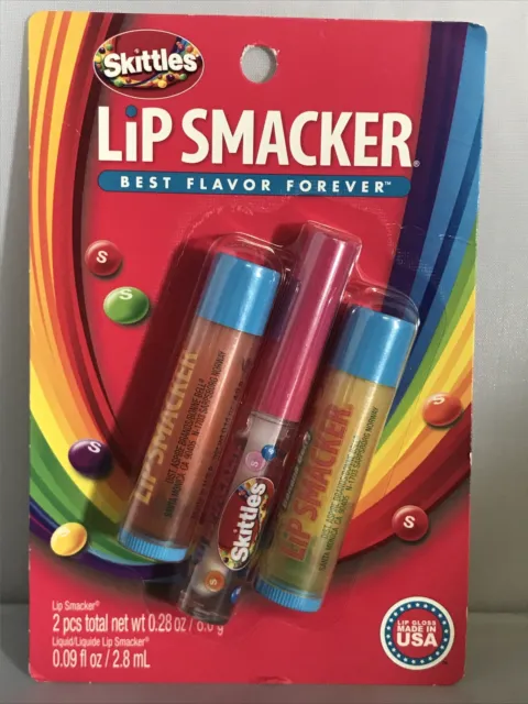 Lip Smacker Skittles Sweet For Candy Lip Collection 3 Pcs. Lip Gloss/Balm