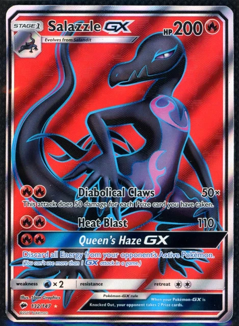 Salazzle GX Full Art 132/147 Ultra Rare Burning Shadows Pokemon TCG Sun & Moon