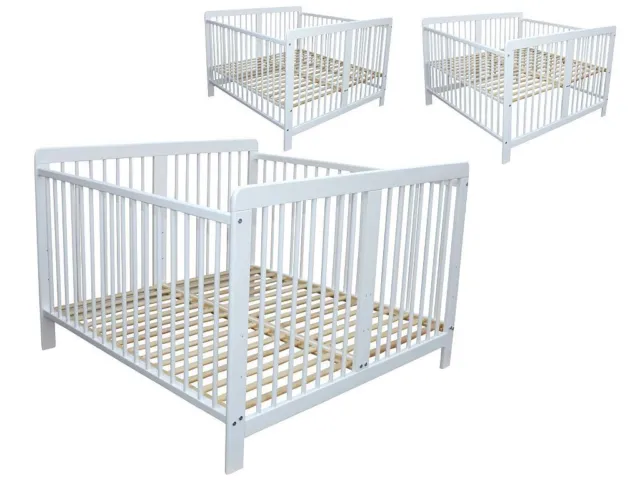 Zwillingsbett Kinderbett Bett für Zwillinge optional mit Matratzen und Nestchen 2