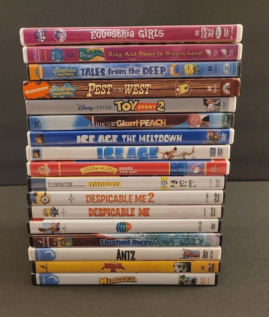 17X DISNEY / Pixar / Dreamworks DVD Animated Lot Dragon Tales Ice Age ...