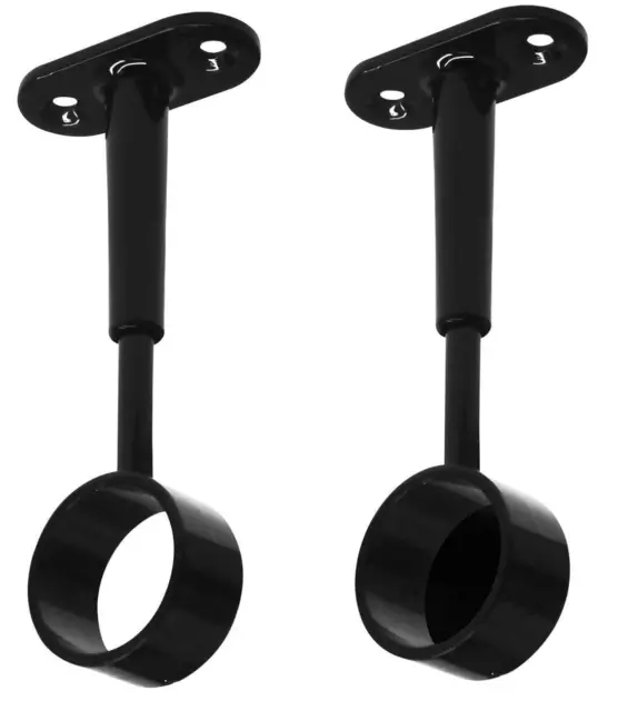 2x Support de Tube de Penderie Rond Ø 25 MM Rails Support Decken-Träger Noir Set