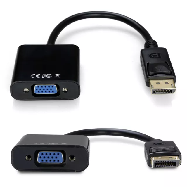 Displayport Display Port DP Male to VGA Female Video Converter Adapter Cable PC 2