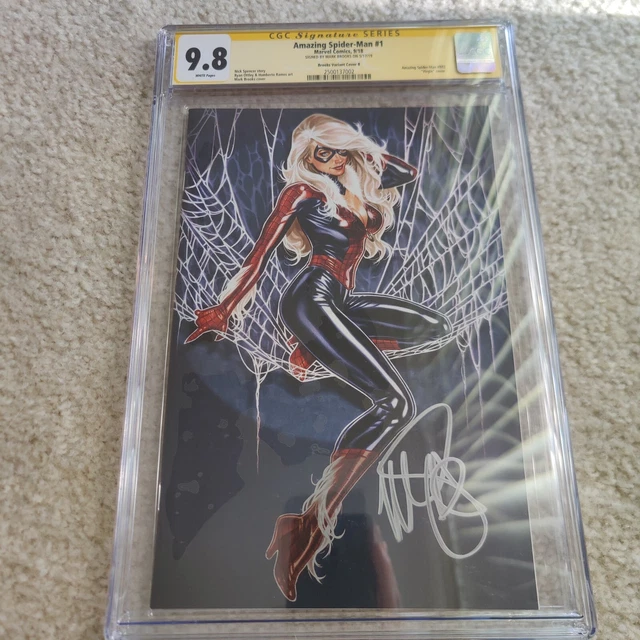 Amazing Spider-Man 1 Cgc Ss 9.8 Nm/M Mark Brooks Blue Virgin Variant B Black Cat