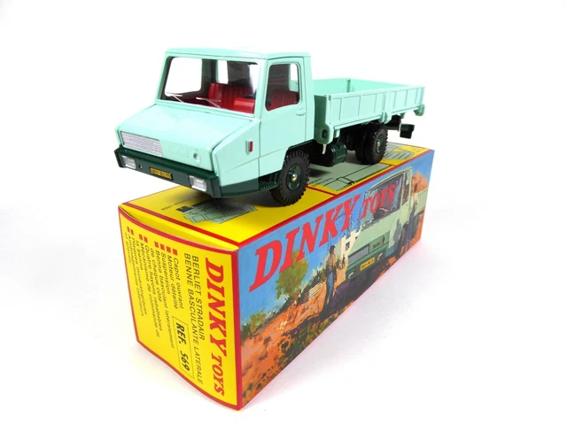 Camion Benne Berliet Stradair - Miniature Dinky Toys / Atlas N°569 - Échelle 1:43 - Occasion Très Bon état Avec Boîte