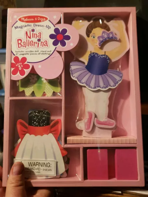 Melissa & Doug Deluxe Nina Ballerina Magnetic Dress-Up Wooden Doll With 27 Piece