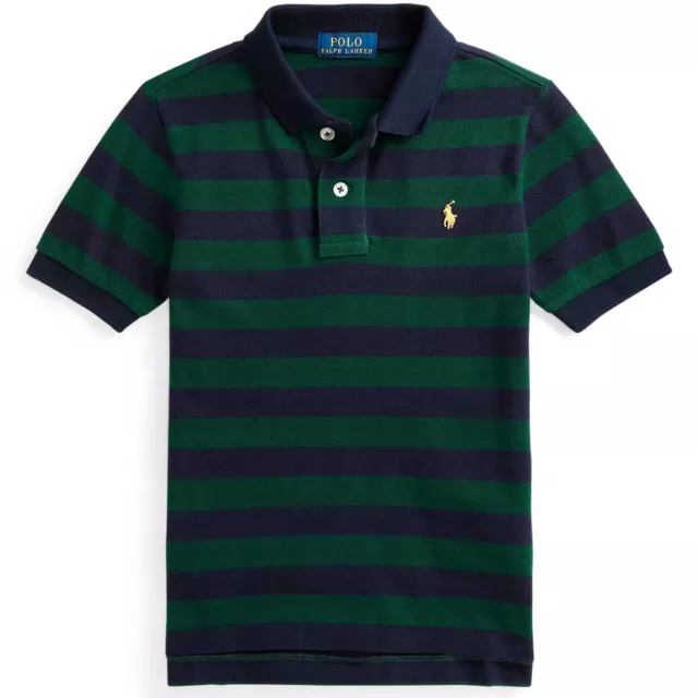 Polo Ralph Lauren Men's, Classic Fit Short Sleeve Mesh Polo, Green/Navy, 2XL