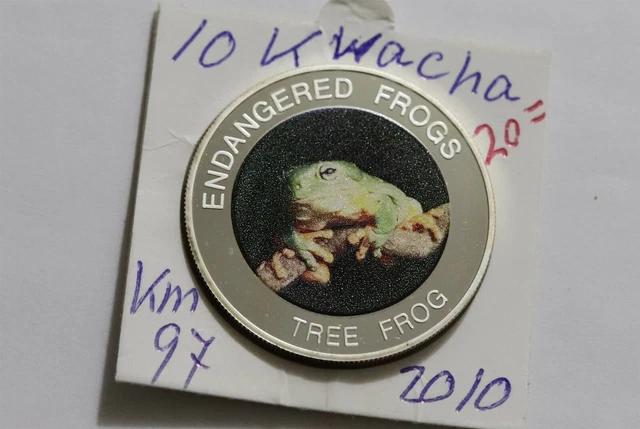 Malawi 10 Kwacha 2010 Proof Endangered Frogs B38 Xu30