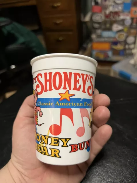 Vintage Shoney's Restaurant Plastic Childs Cup Ft. The Shoneys Bear Family