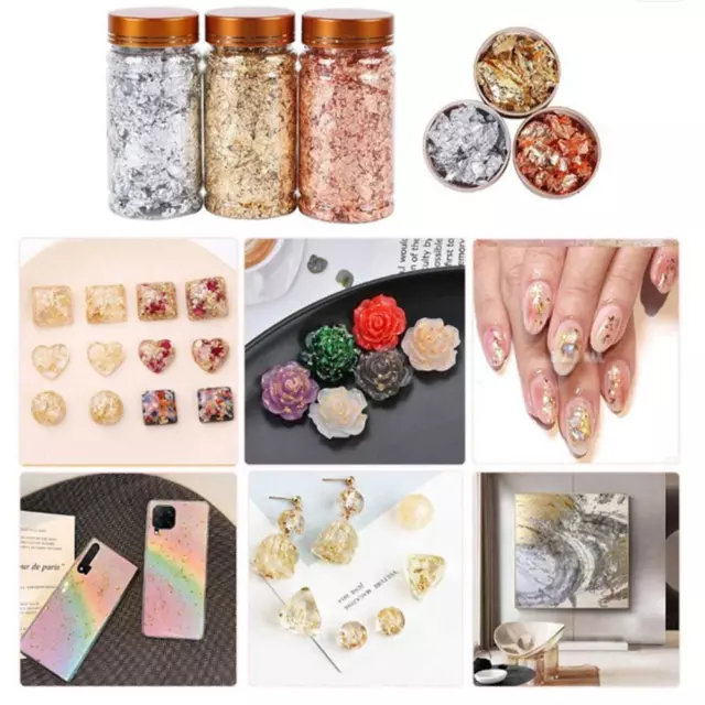 3g Gold Silver Foil Imitaition Gold Flake Siver Leaf DIY Art Craft Nail Beauty