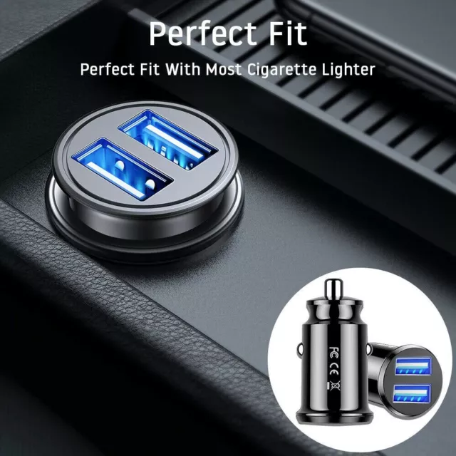 Adaptateur chargeur de voiture double USB design compact 2 4A par port caractér