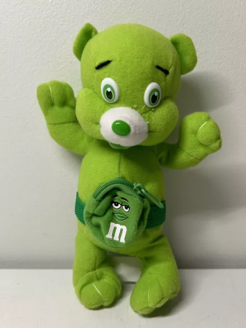 Nanco M&M Green Teddy Bear Plush With Fanny Pack (about 8 inches)