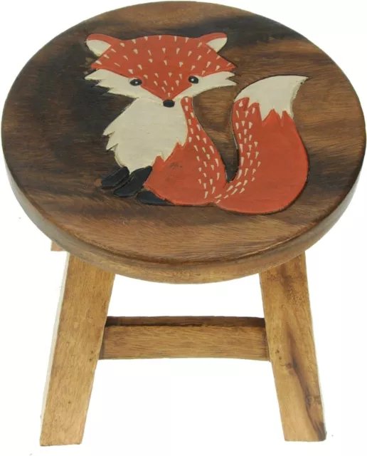 Childrens wooden Fox stool - Milking / Step Stool - Handcrafted from Wood Animal