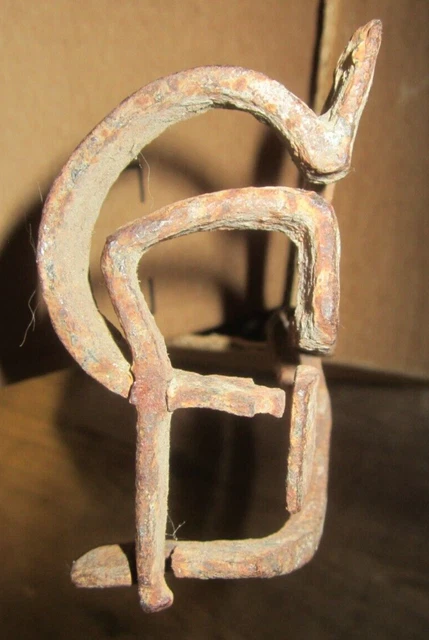 Antique Primitive Western Cowboy Cattle Branding Iron "CF" Ranch Hand Forged