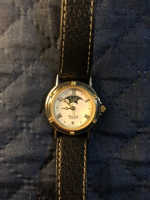 OROLOGIO DONNA DA Polso Bulova Quartz Fase Lunare Metal Bezel