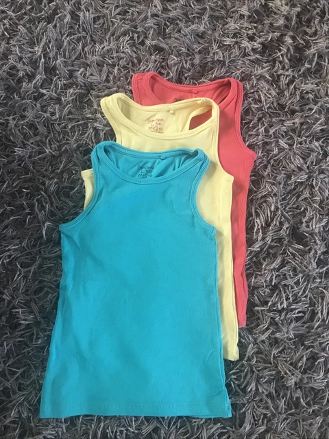 next girls vest tops age 5 years ex cond