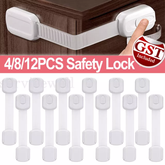 Child Toddler Baby Cupboard Cabinet Safety Locks Proof Door Drawer Fridge Kids