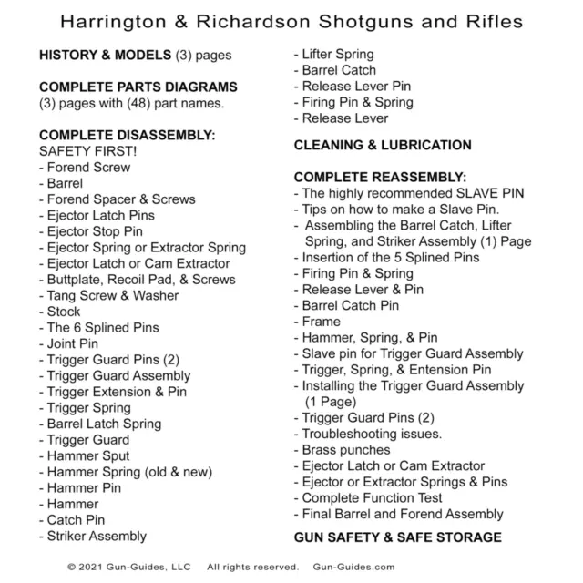 Harrington & Richardson H&R NEF Single Shotgun Rifle Gun-Guide Manual Book NEW 3