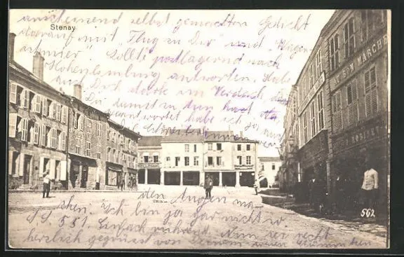 CPA Stenay, vue de la rue 1916