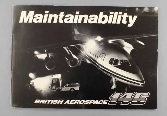 Britische Aerospace Bae 146 Wartbarkeit Hersteller Verkaufsbroschüre 1983
