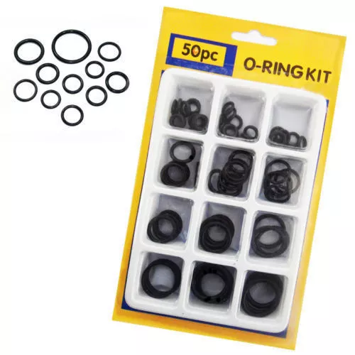 50 O Rings Rubber Washer Set Pressure Ring Kit Assorted Sizes Plumbing Seal Taps