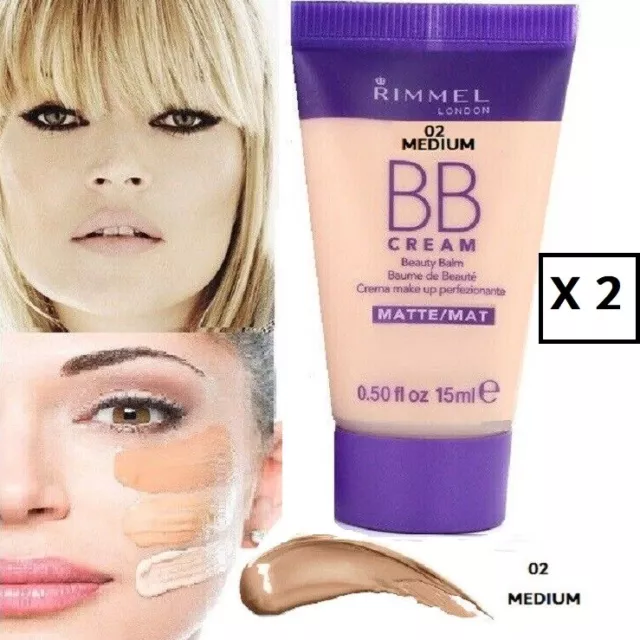 RIMMEL BB Cream Creme  Fond de teint  MATTE MAT 30ml (2 x 15m)l 02 MEDIUM