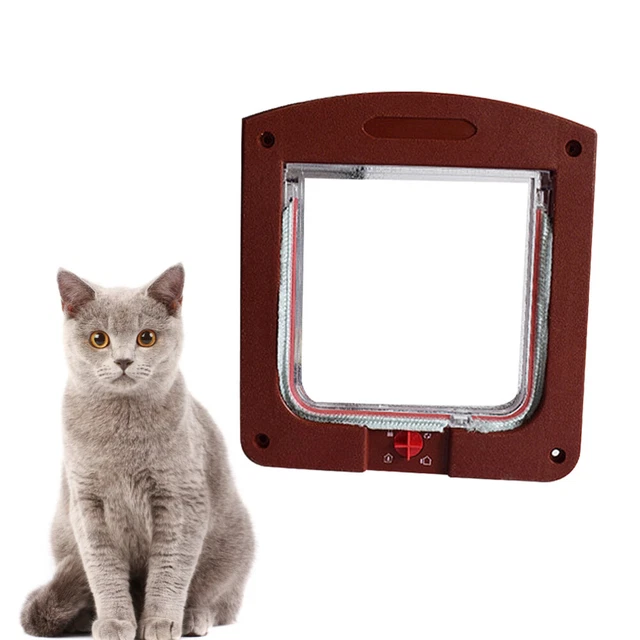 Suministros para mascotas controlables de entrada y salida para gatos orificio seguro puerta tamaño S