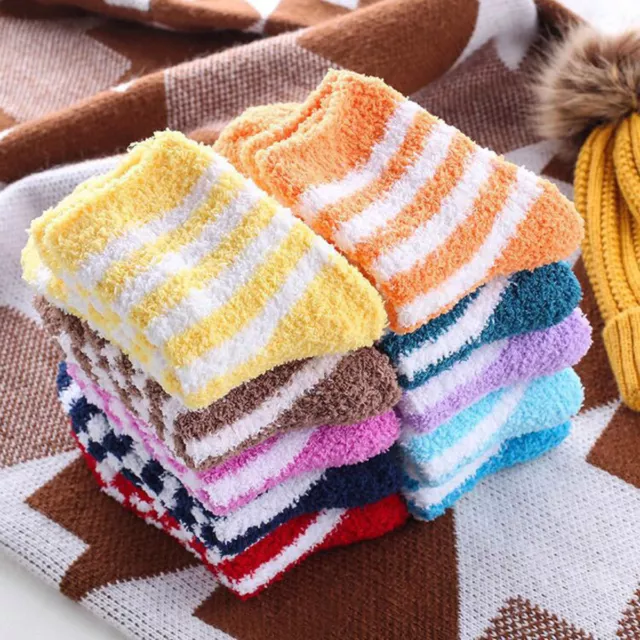 6Pairs Ladies Women Soft Fluffy Bed Socks Winter Warm Lounge Slipper Fleece Sock