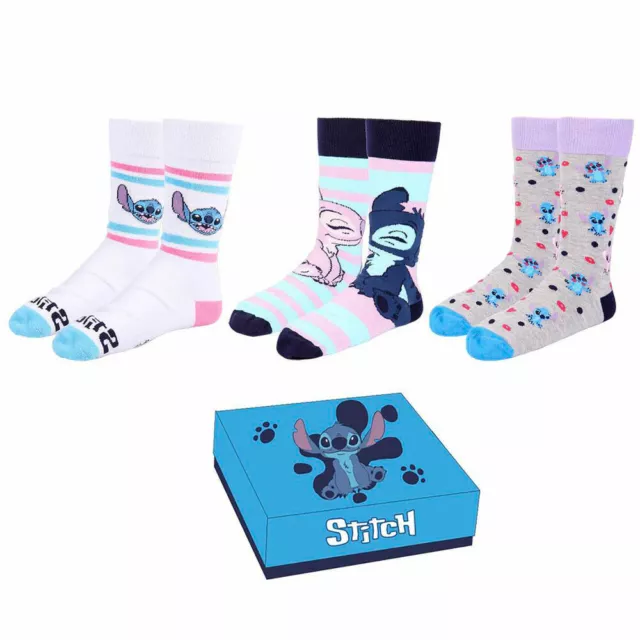 Cerda Disney Stitch Geschenkset   Socken 36-41 Set 3 ´er