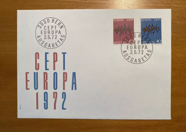 Europa CEPT 1972 FDC Schweiz, Bern 02.05.72