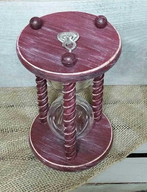 The Barn Wedding Hourglass in Distressed Rustic Barn Red - Shabby Chic