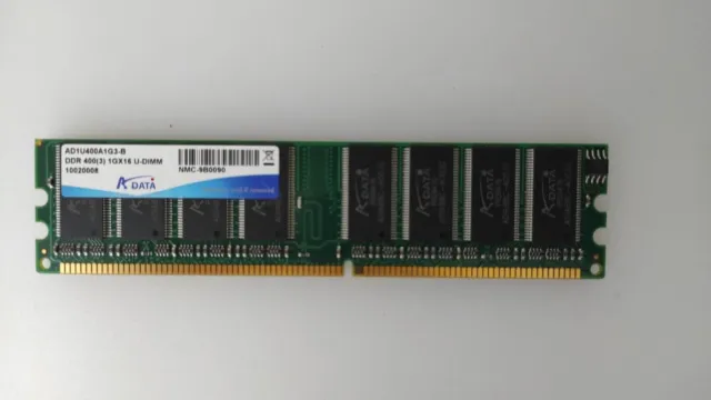 MEMORIA RAM 1GB DDR 400MHz PC-3200 U-DIMM ADATA MAI USATA