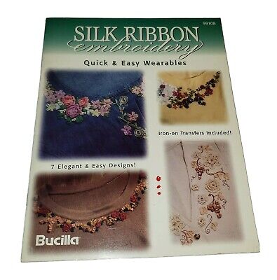 Revista de libros de costura artesanal de colección cinta de seda 1997 de Bucilla