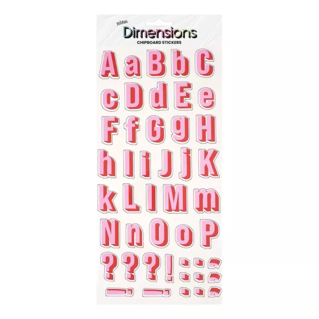 NEW Ribtex Dimensions Bold Pink Alphabet Stickers By Spotlight