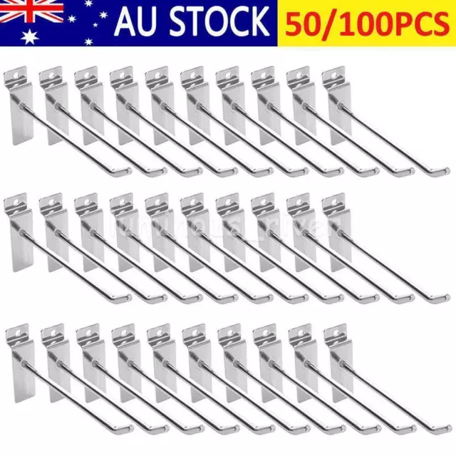 BULK Slatwall Hooks 15cm 10cm Slat Wall Grooved Panel Hook 3.2MM NEW