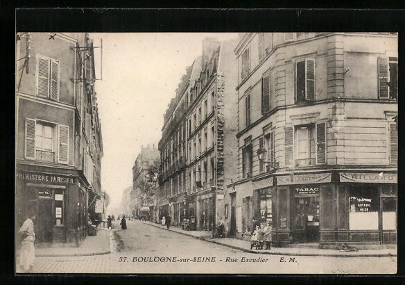 CPA BOULOGNESURSEINE, RUE Escudier EUR 10,00 PicClick FR