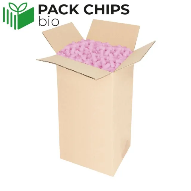 400 Liter BIO Verpackungschips Packpolster Polster Füllmaterial Chips Rosa NEU
