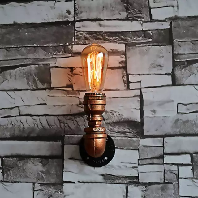 Vintage Retro Industrial Water Pipe Lamp Light Steampunk Vintage Wall Sconces AU