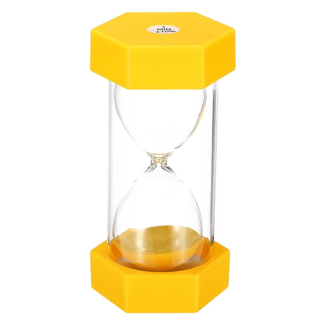 1 Minuti Sabbia Timer,Esagono Piccolo Sabbioso Orologio, Giallo