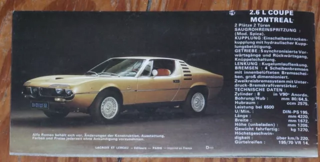 c 1973 Alfa Romeo GT Junior Bertone GTV Giulia Spider Montreal Prospekt brochure