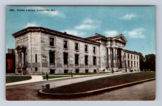 Louisville KY-Kentucky, Public Library, Antique, Vintage Souvenir Postcard