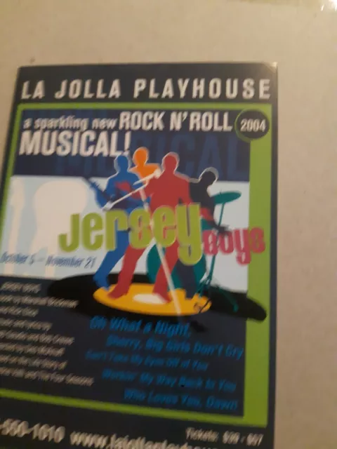 Jersey Boys-The Musical  flyer From La jolla 2004 Pre Broadway Frankie Valli 2