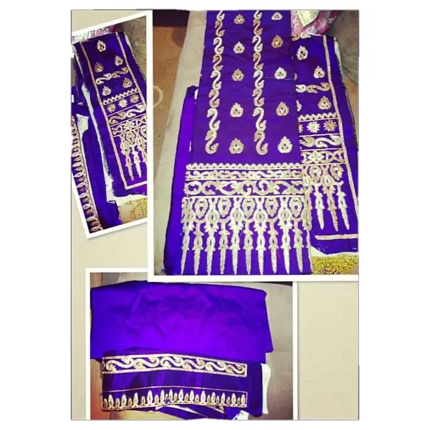 Purple Laotian Silk Wedding Traditional Custome